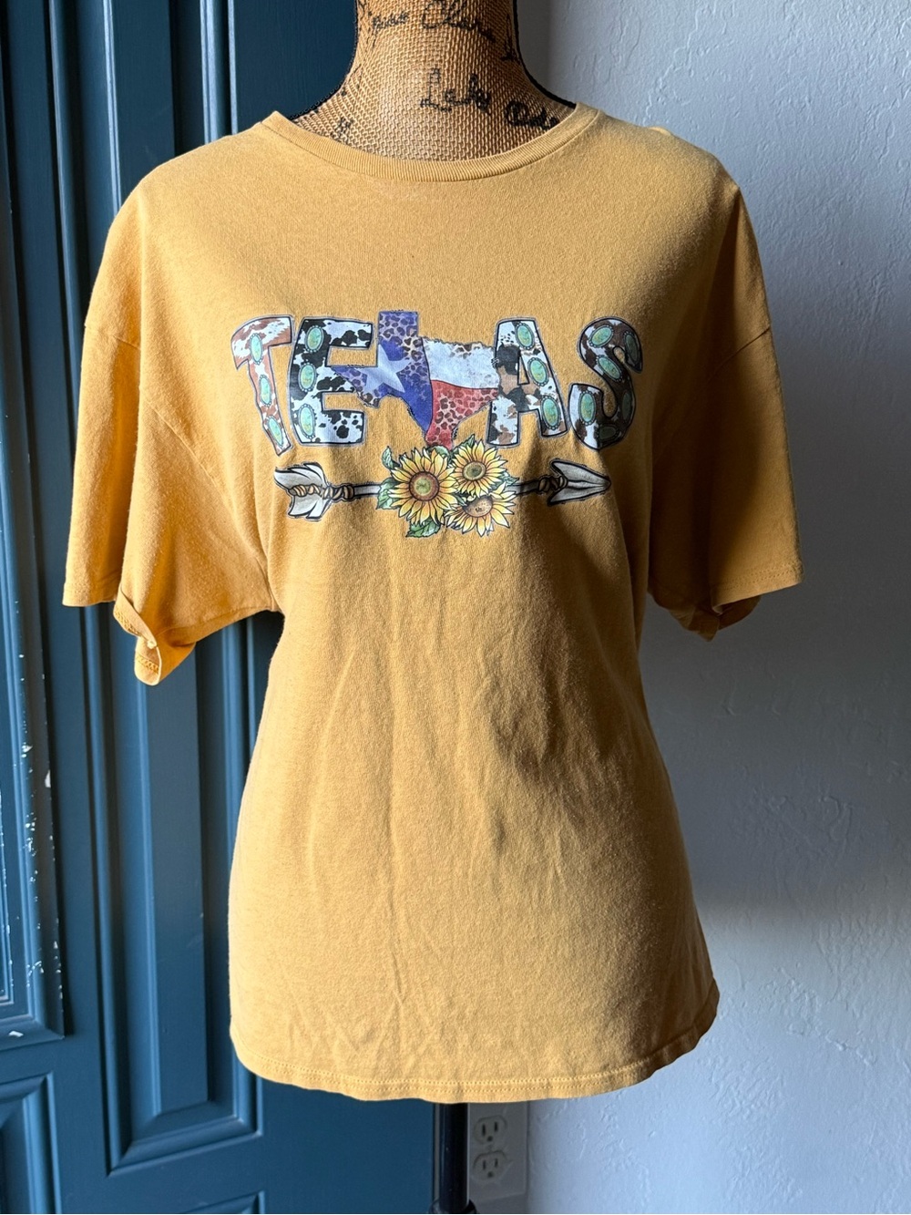 Sunflower Texas Graphic Tee - Mustard Yellow